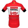 Set Fietsshirt + Korte Koersbroek 2022 Lotto Soudal Rood Wit